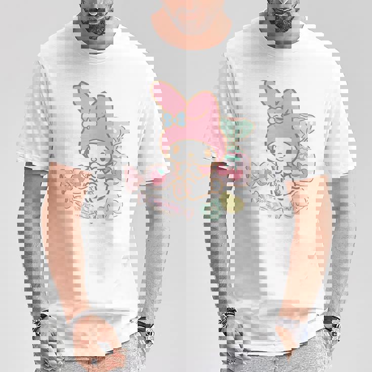 マイメロディ キャンディ ライトカラー Tシャツ 面白い贈り物