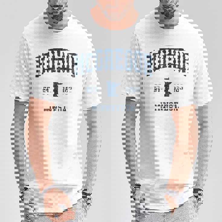 マクレガー ミネソタ Mn ヴィンテージ アスレチック ネイビー スポーツデザイン 長袖tシャツ Tシャツ 面白い贈り物