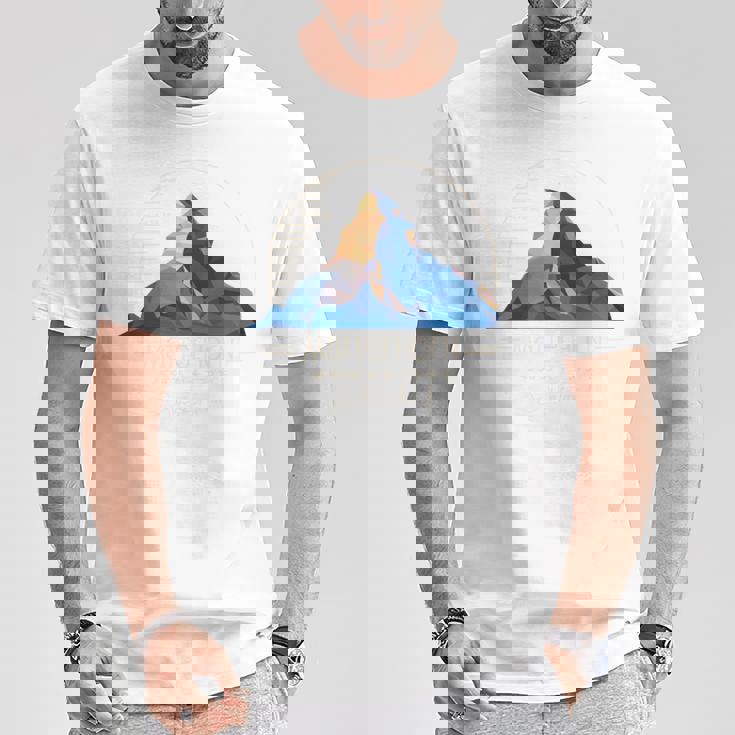 マッターホルン山 ツェルマット ハイキング スイス ギフト 長袖tシャツ Tシャツ 面白い贈り物