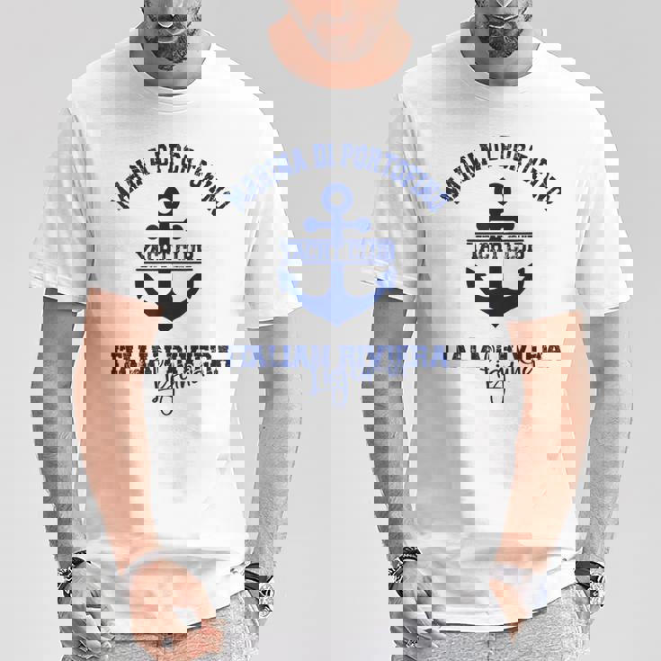 マリーナ・ディ・ポルトフィーノ イタリアン リビエラ ヨットクラブ ボートバケーション Tシャツ 面白い贈り物