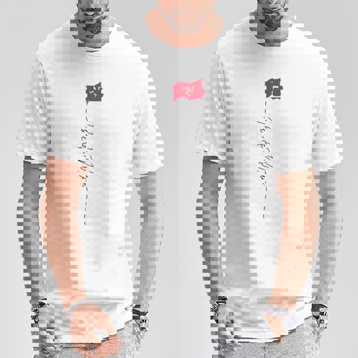 マン島の旗 マン島 マン島 愛国的な旗 Tシャツ 面白い贈り物