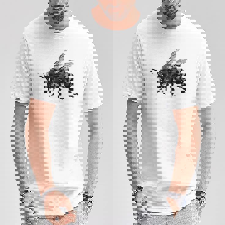 ミツバチ ステンシル セイブ 蜂 ハニー昆虫 Tシャツ 面白い贈り物