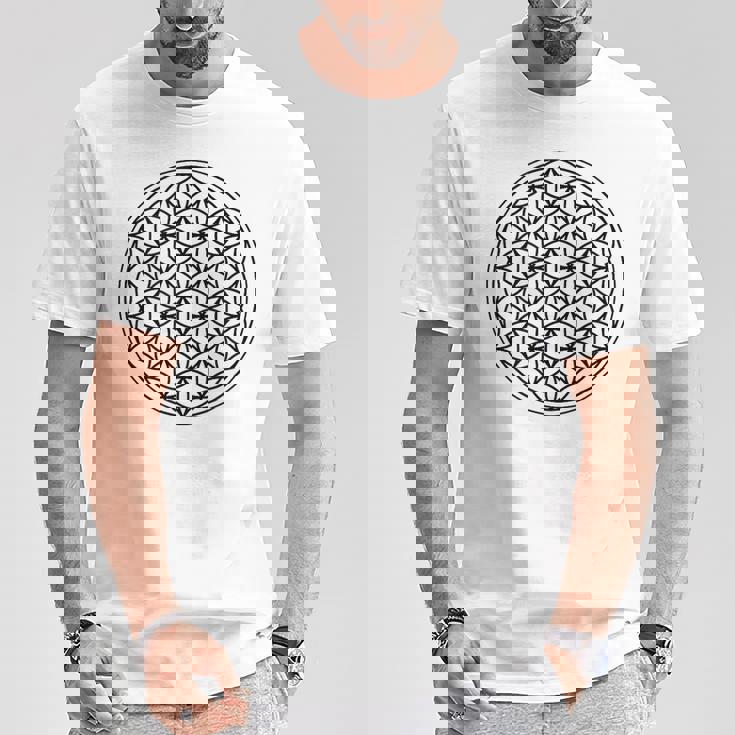 ミニマリスト フラワー オブ ライフ Tシャツ 面白い贈り物