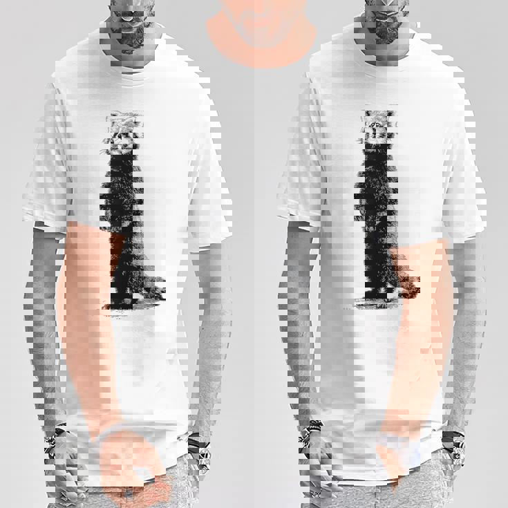 ミニマリストデザインのレッサーパンダ Tシャツ 面白い贈り物