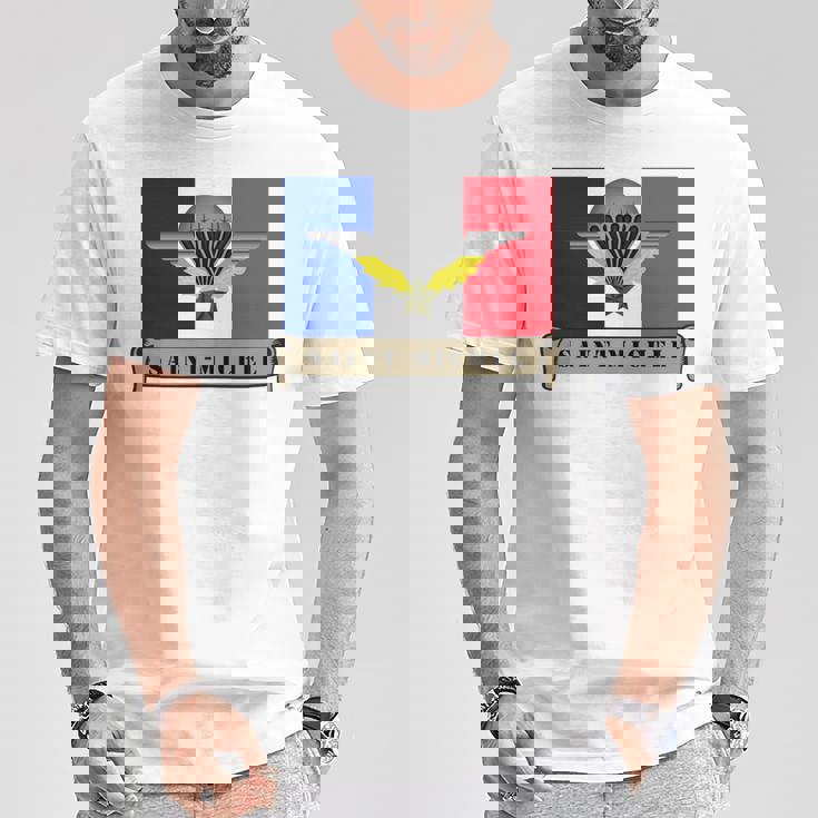 ミリタリー サンミッシェル 守護空挺部隊 フランス軍 長袖tシャツ Tシャツ 面白い贈り物