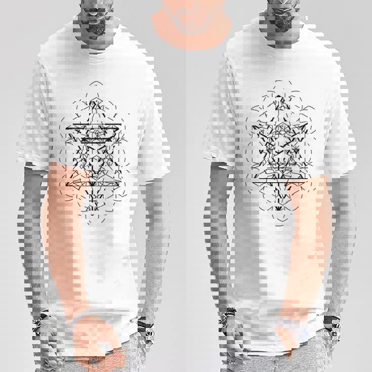 メタトロンキューブ マカバ（スターテトラヒドロン）神聖幾何学 Tシャツ 面白い贈り物