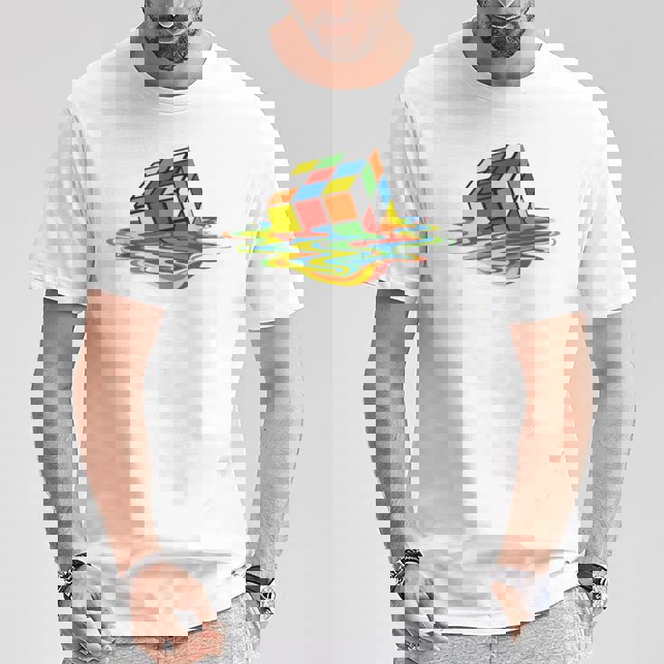 メルティング ルービックキューブ Tシャツ 面白い贈り物