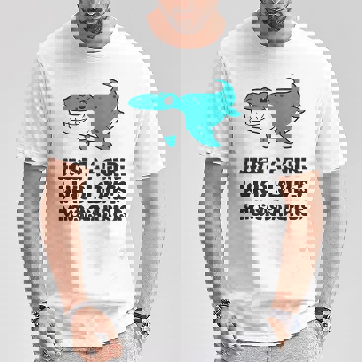 モササウルスが好きな女の子だけ Tシャツ 面白い贈り物