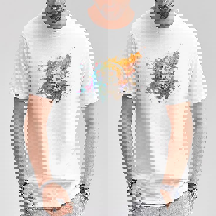 モダンビットコインアート Hodl Btc Btcアート カラフルなビットコイン Tシャツ 面白い贈り物