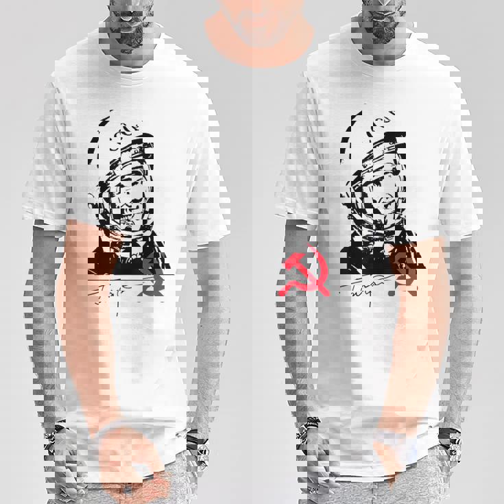 ユーリ・ガガーリン ソ連ロスコスモス コスモノート Tシャツ 面白い贈り物