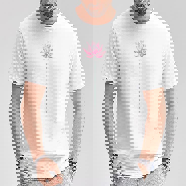 ヨガ エレガント 蓮の花 和書風 デザイン Tシャツ 面白い贈り物