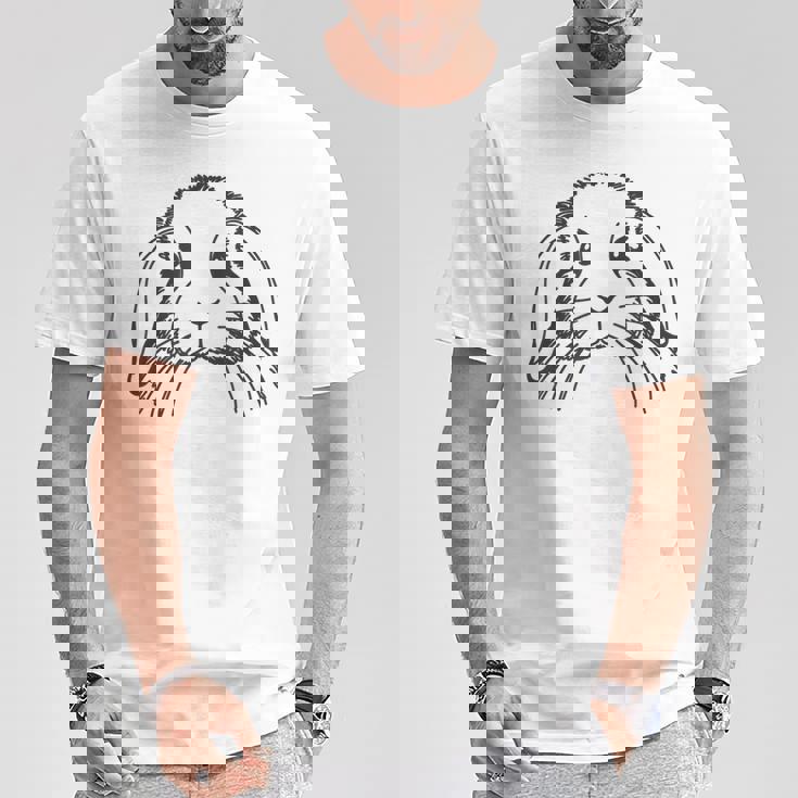 ラインアートダッドママラビット-ホーランドロップ Tシャツ 面白い贈り物