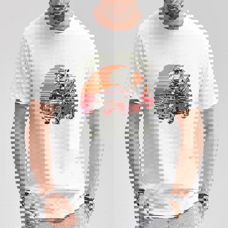 ラクダ牽引、しっかりと固定されている場合は引き出します。 長袖tシャツ Tシャツ 面白い贈り物