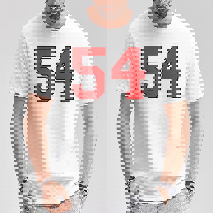 ラッキーナンバー54 クラシックカレッジアメリカン代表チームのファンプレイヤー Tシャツ 面白い贈り物