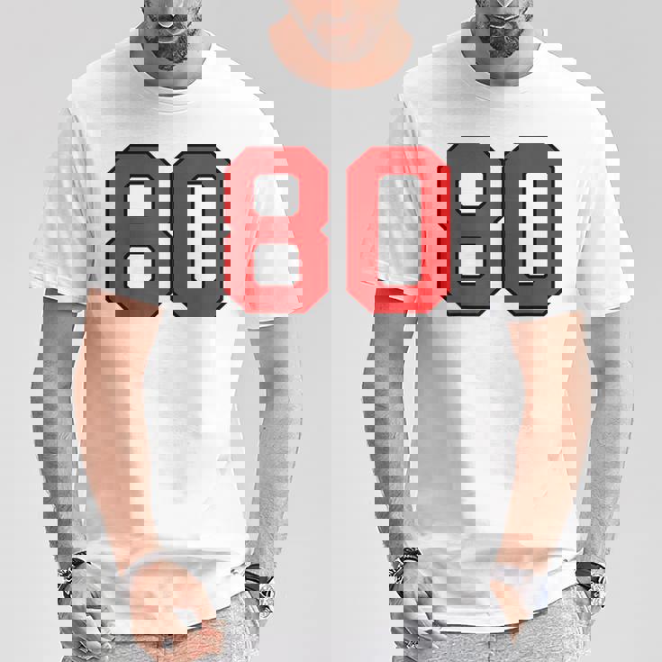 ラッキーナンバー80 クラシックカレッジアメリカン代表チームのファンプレイヤー Tシャツ 面白い贈り物