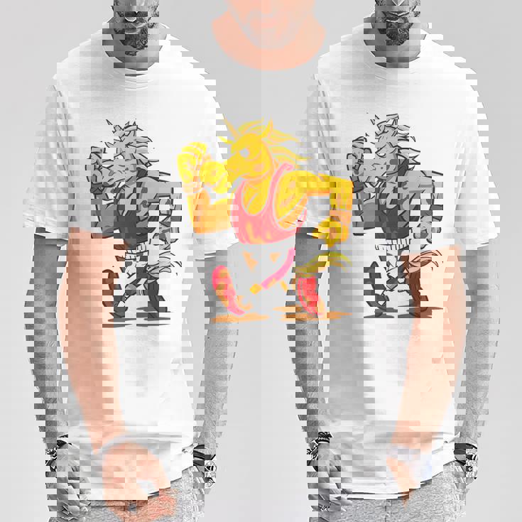 ランニング フィットネス スポーティ ユニコーン Tシャツ 面白い贈り物