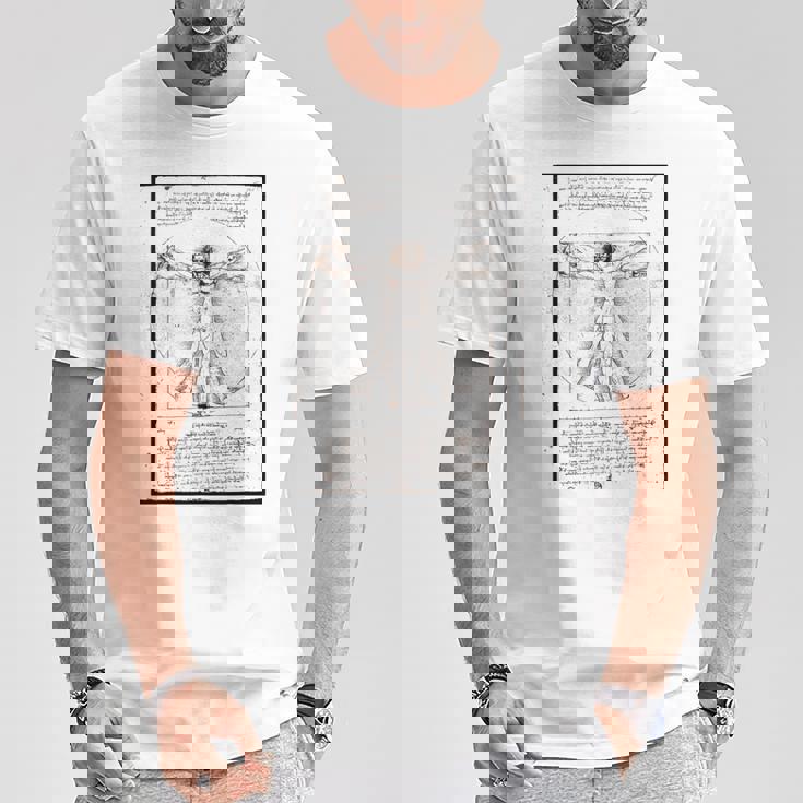 レオナルド・ダ・ヴィンチの「ヴィトルヴィア人」 オリジナル Tシャツ 面白い贈り物