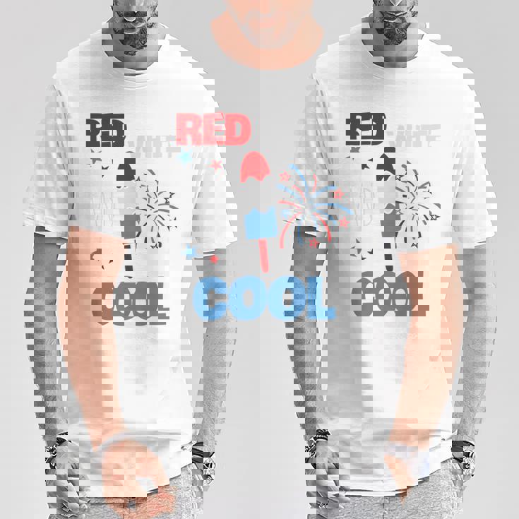 レッド ホワイト クールなアメリカ国旗 アイスキャンディー 面白い 7月4日 長袖tシャツ Tシャツ 面白い贈り物