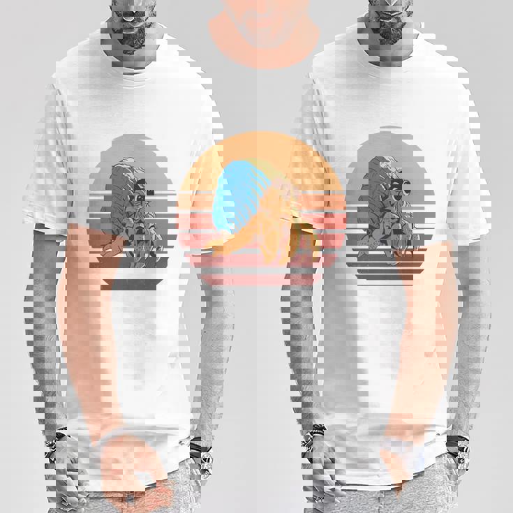 レトロ I Travel Toee ヤドカリ ヴィンテージ ヤドカリ 好き 長袖tシャツ Tシャツ 面白い贈り物