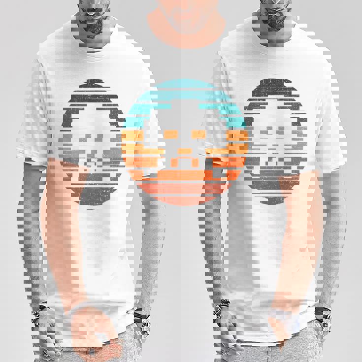 レトロ ヴィンテージ 80年代アーケード ゲーム インベーダー シンセウェイブ サンセット Tシャツ 面白い贈り物