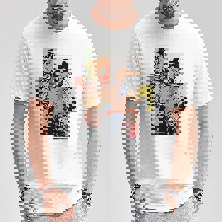 レトロコミックキス、コラージュ、ビンテージポップアートキスコミックスタイル 長袖tシャツ Tシャツ 面白い贈り物