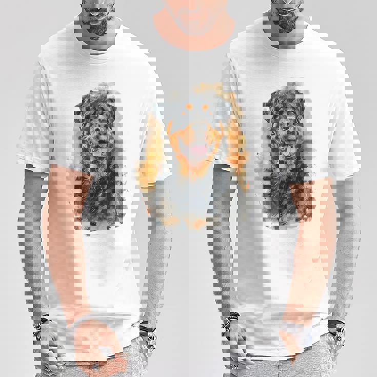 ロットワイラー 犬 モチーフ ペット アートワーク カラフル ロットワイラー Tシャツ 面白い贈り物