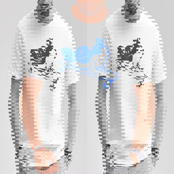 ロングボードライダーのためのミニマルアート。ボード上のマッドスキッパー。 Tシャツ 面白い贈り物