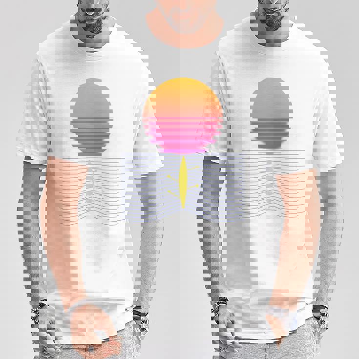 ローイング レトロ サンセット I チーム ローイング ボート ローイング スポーツ 長袖tシャツ Tシャツ 面白い贈り物