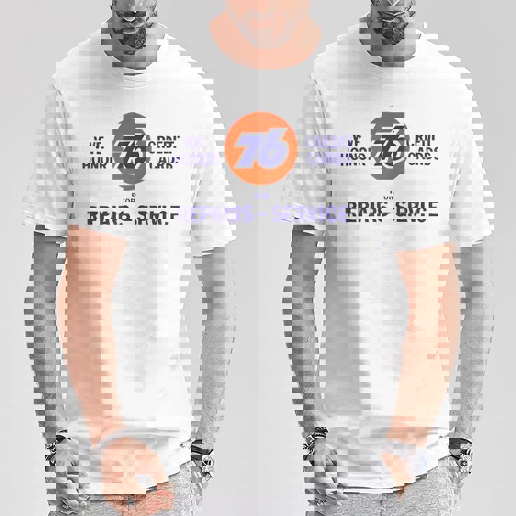 ヴィンテージ 76 ガソリンポンプ サイン レトロ ガソリン ガレージ Tシャツ 面白い贈り物