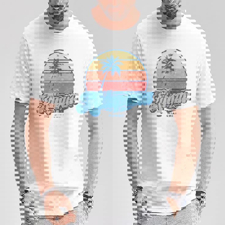 ヴィンテージ カラパナ ハワイ Hi クラシック 70年代 レトロ サーファー Tシャツ 面白い贈り物