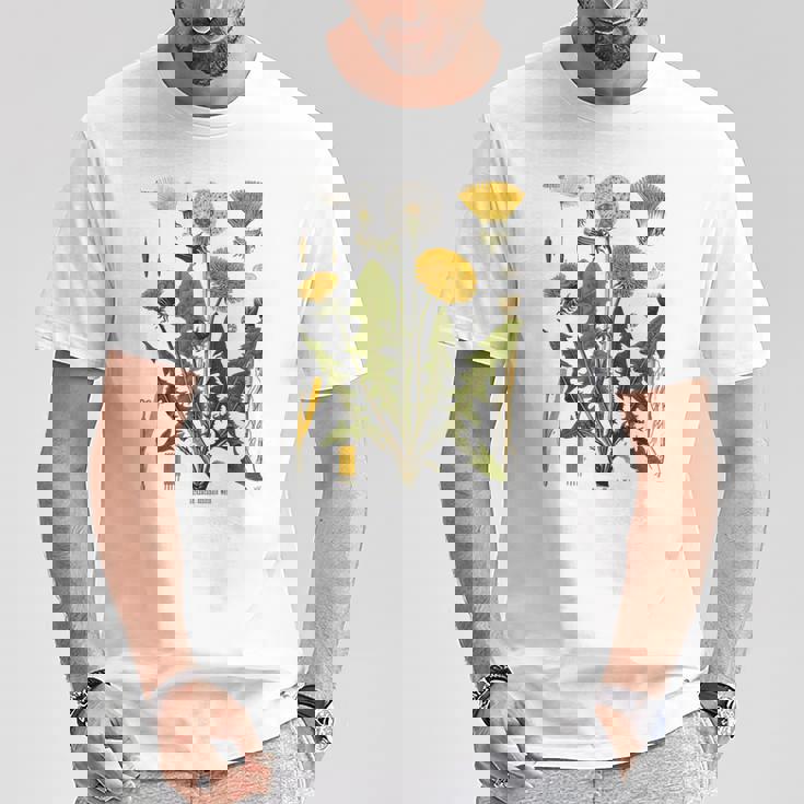 ヴィンテージ タンポポ チャート タンポポポ ボタニカル Tシャツ 面白い贈り物