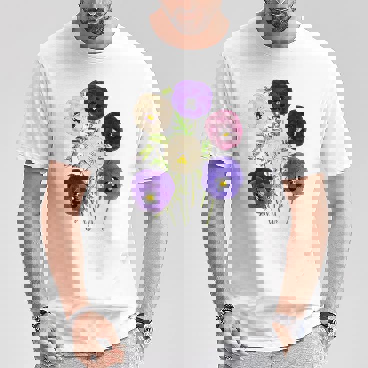 ヴィンテージ パンジー 花 ガーデニング パンジー 恋人 Tシャツ 面白い贈り物