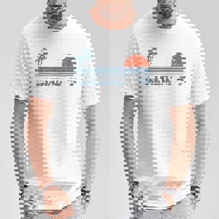 ヴィンテージ ラハイナ マウイ ハワイ ビーチ レトロ ハワイアン 70年代ギフト Tシャツ 面白い贈り物