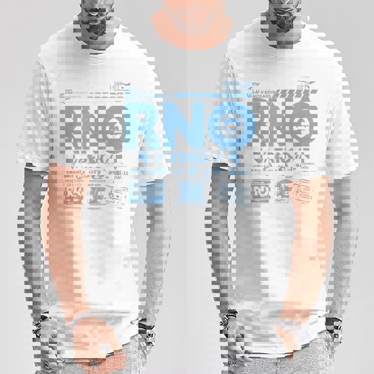 ヴィンテージ リノ Rno 空港コード トラベル デイ レトロ タグ ネバダ Tシャツ 面白い贈り物