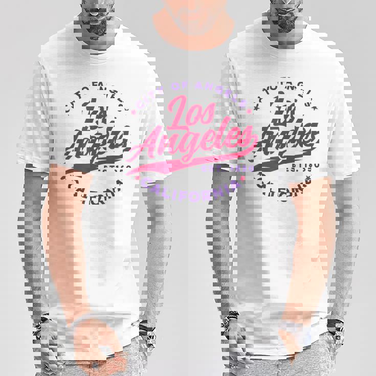 ヴィンテージ ロサンゼルス エンゼルス カリフォルニア レッドテキスト Tシャツ 面白い贈り物