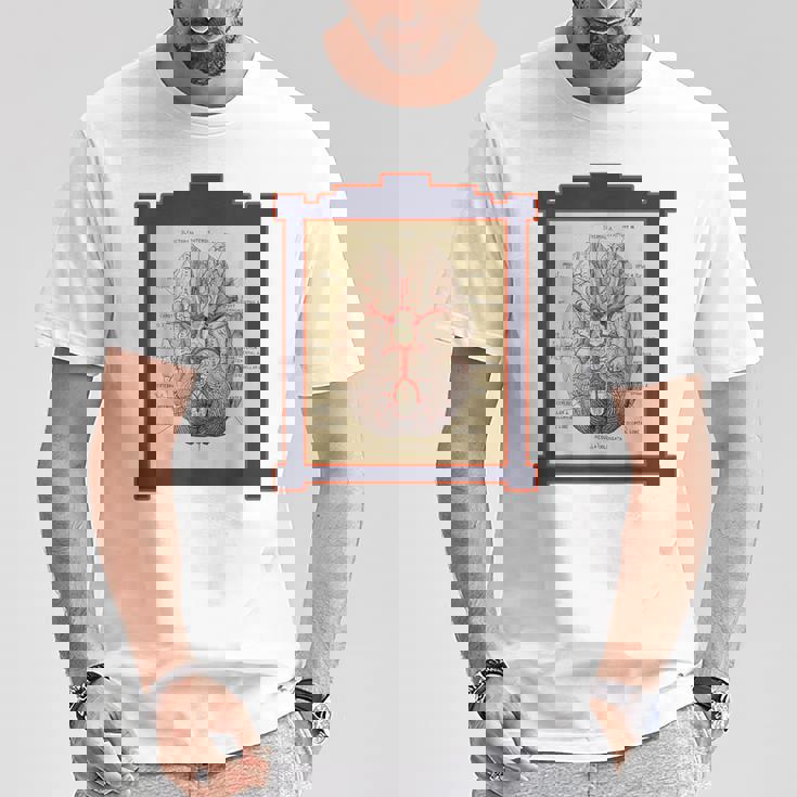 ヴィンテージ 人間の脳 解剖図 Tシャツ 面白い贈り物