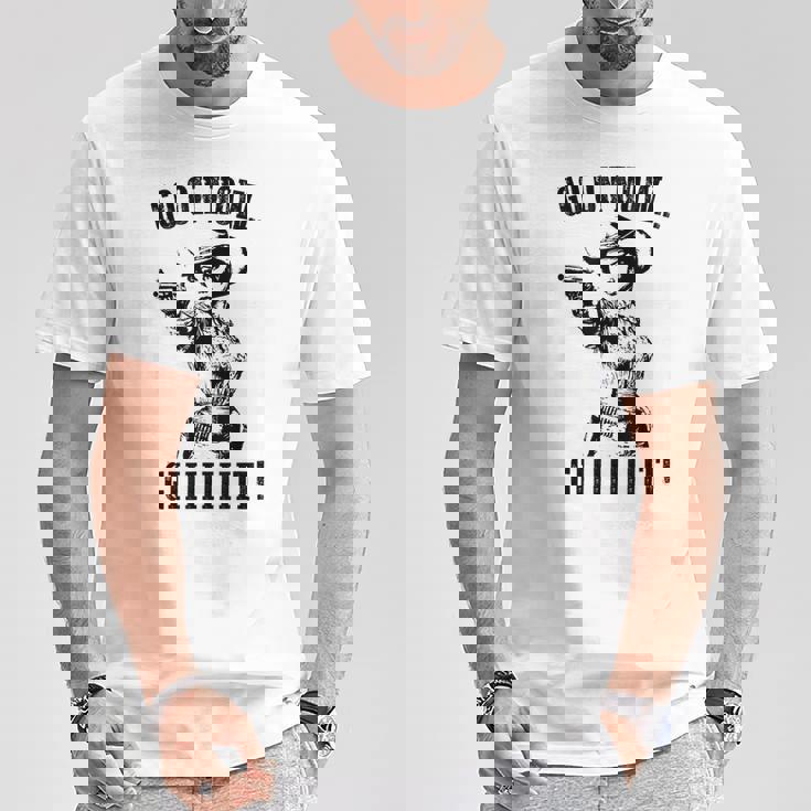 ヴィンテージカウガールシャツ Go On Git ウエスタンカウガール Tシャツ 面白い贈り物