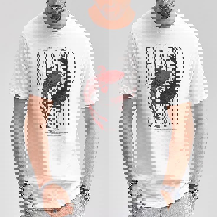 ヴィンテージグラフィティ錦鯉魚バックプリント鯉鯉 Tシャツ 面白い贈り物