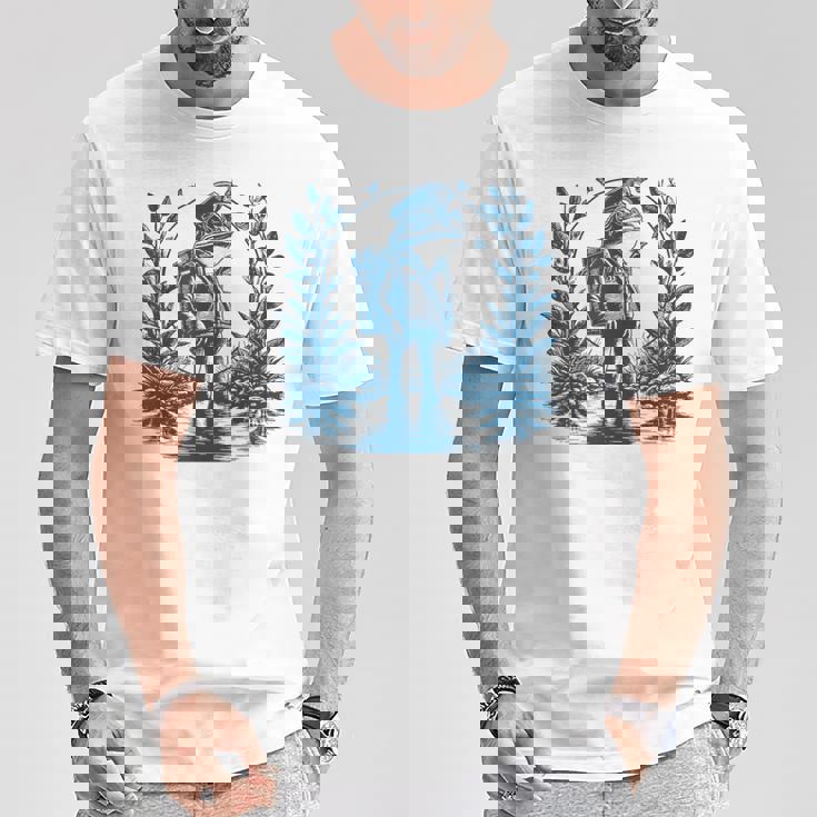 ヴィンテージスタイルの「郵便配達員カエル」 Tシャツ 面白い贈り物