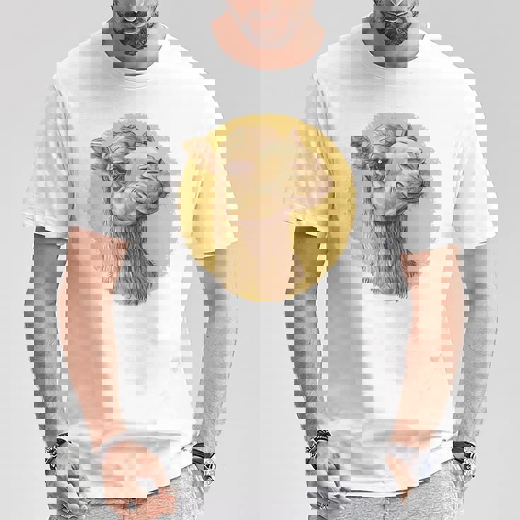 ヴィンテージラクダのイラスト 長袖tシャツ Tシャツ 面白い贈り物