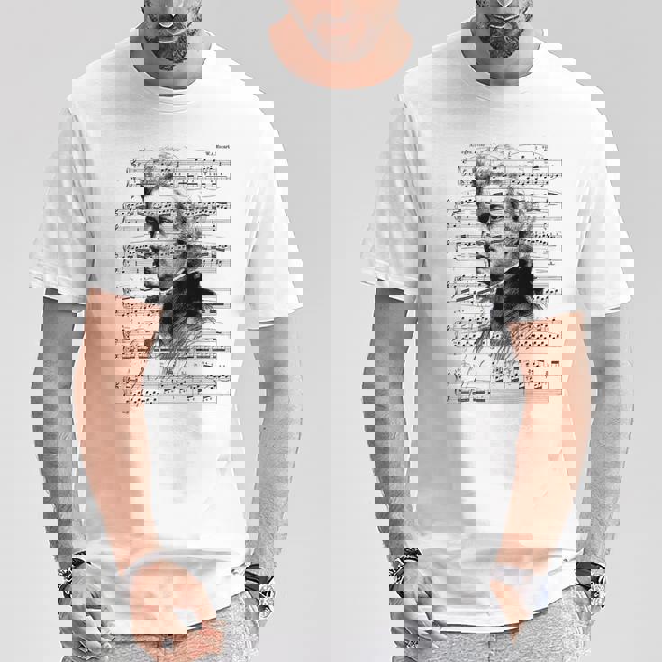 ヴォルフガング・アマデウス・モーツァルト 作曲家 ピアニスト モーツァルト 楽譜 Tシャツ 面白い贈り物