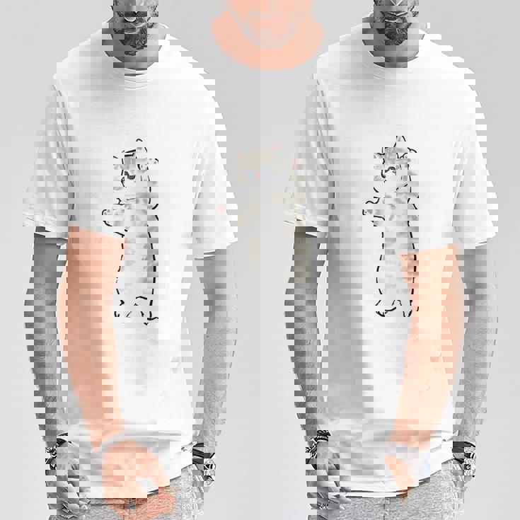 五十歩ひゃっほう 猫 ネタ ことわざ ことわざのもじり ジョーク ギャグ ダジャレ ツッコミ おもしろ メンズ 半袖 長袖tシャツ Tシャツ 面白い贈り物