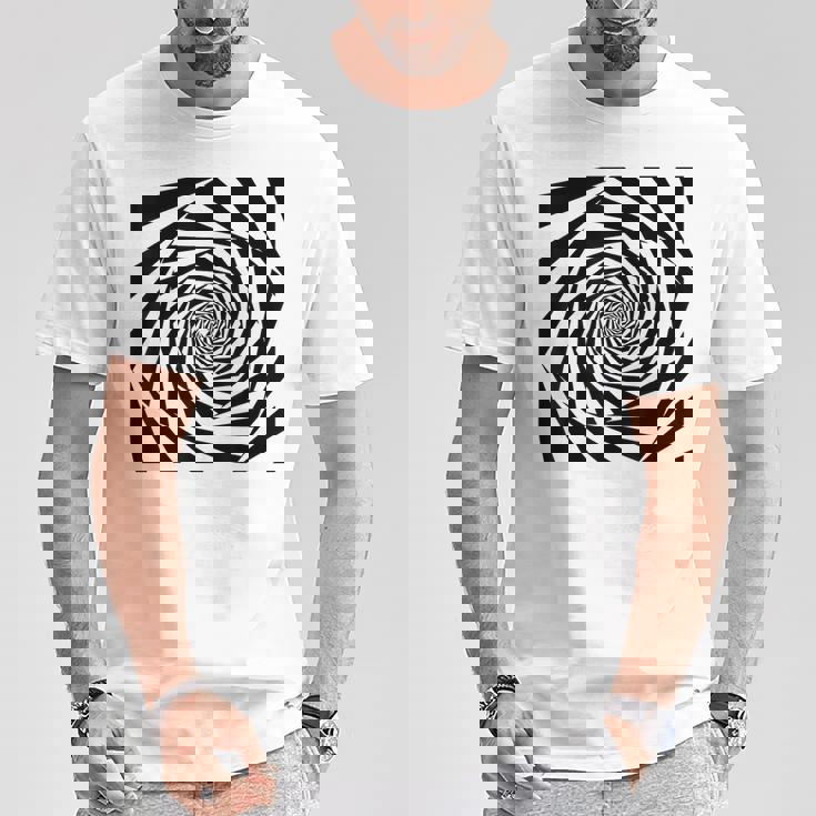 催眠術師 ヒプノシス グラフィック 目の錯覚 トリッピー スパイラル 幾何学模様 Tシャツ 面白い贈り物