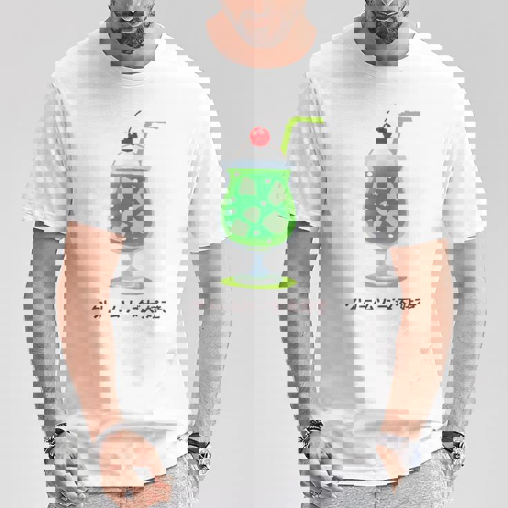 和風クリームソーダ レトロ メロンフロート カワイイ 美学 Tシャツ 面白い贈り物