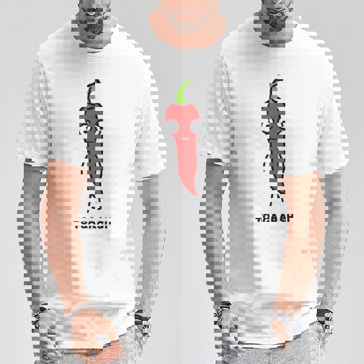 唐辛子 顔 イラスト かわいい おもしろ 面白い 簡単 シンプル ゆるい 野菜 Tシャツ 面白い贈り物