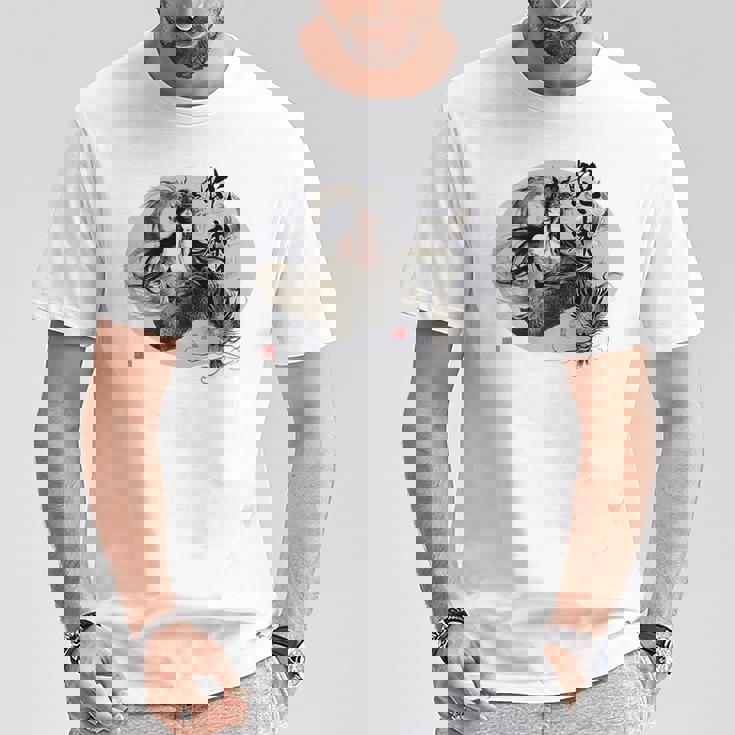 大蛇 美女 巳年 蛇神 イラスト バックプリント Tシャツ 面白い贈り物