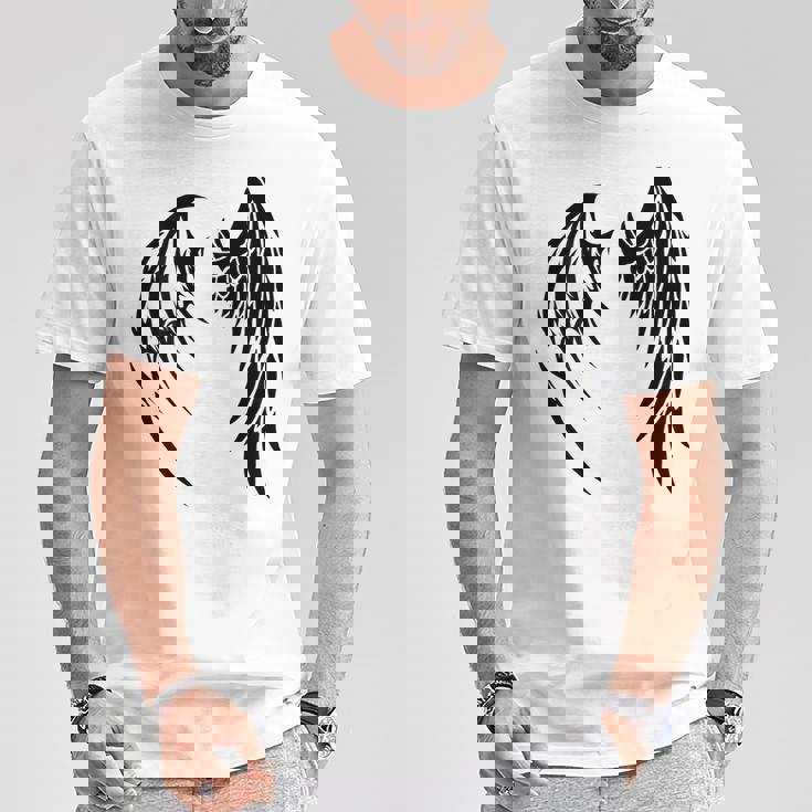 天使 悪魔 翼 神話 信仰 Tシャツ 面白い贈り物