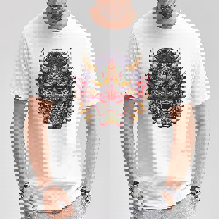 妖怪はにゃおにマスク 日本の悪魔 鬼鬼 鬼 鬼 おにマスク Tシャツ 面白い贈り物