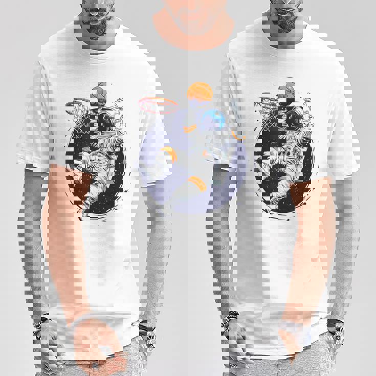 宇宙飛行士 バスケットボール 宇宙 ボール 惑星 銀河 Tシャツ 面白い贈り物