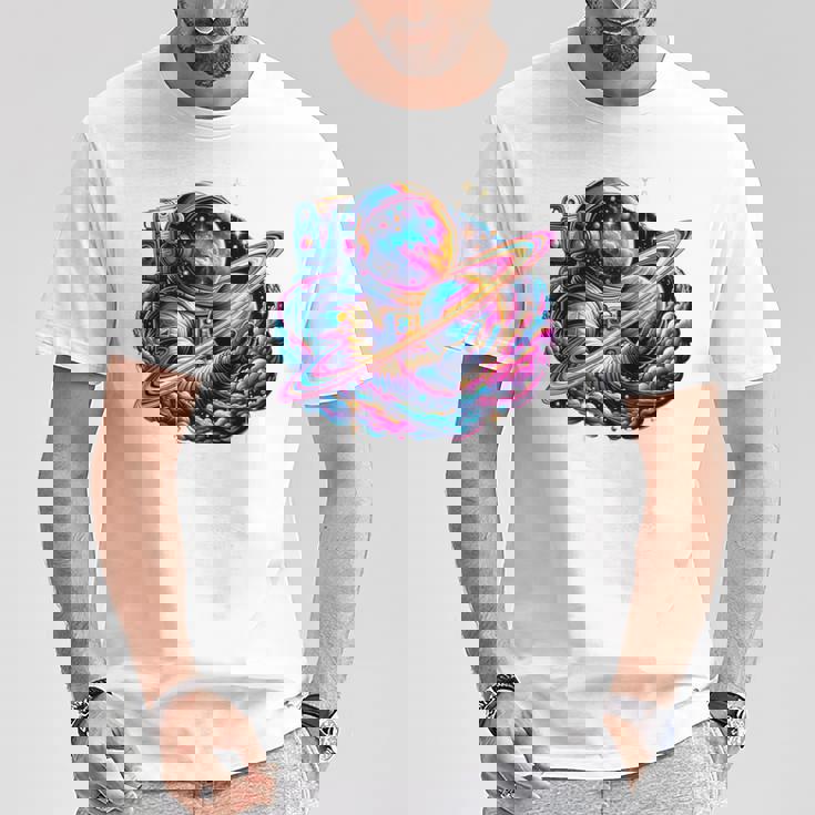 宇宙飛行士 惑星 科学 メンズ 宇宙 アート 宇宙飛行士 長袖tシャツ Tシャツ 面白い贈り物